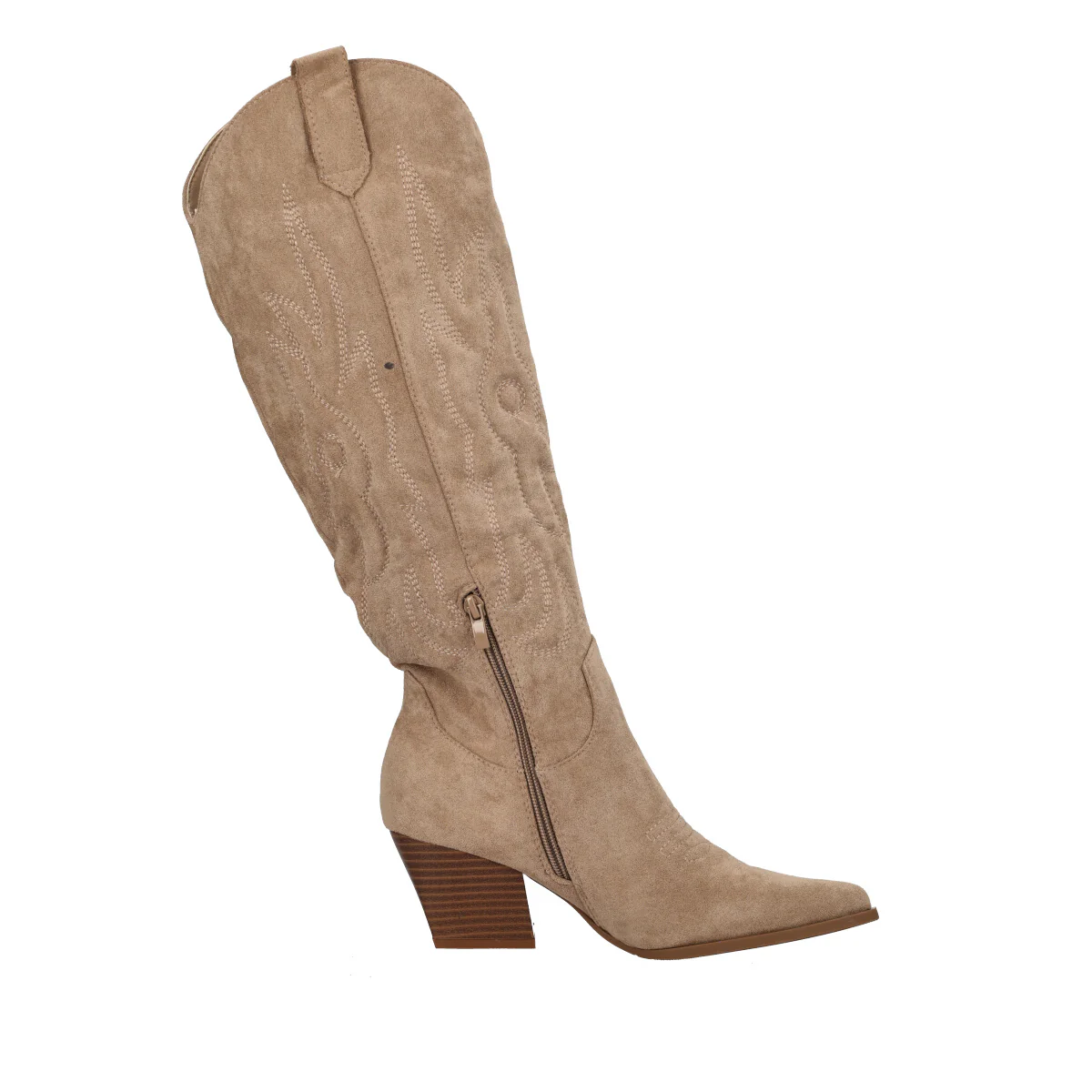 Stivale Donna Beige Scamosciato - Image 2