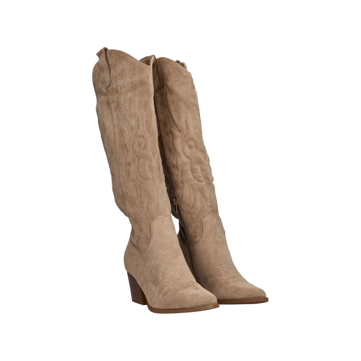 Stivale Donna Beige Scamosciato - Image 3