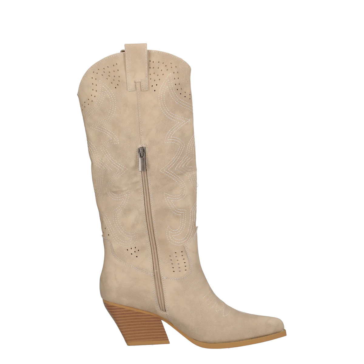 Stivale Donna Beige Texano - Image 2