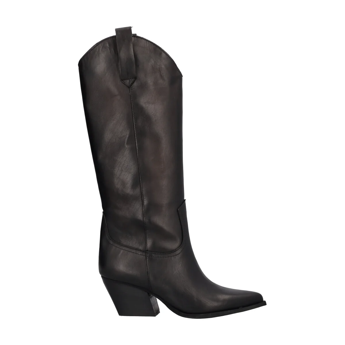 Stivale Texano Nero in Pelle
