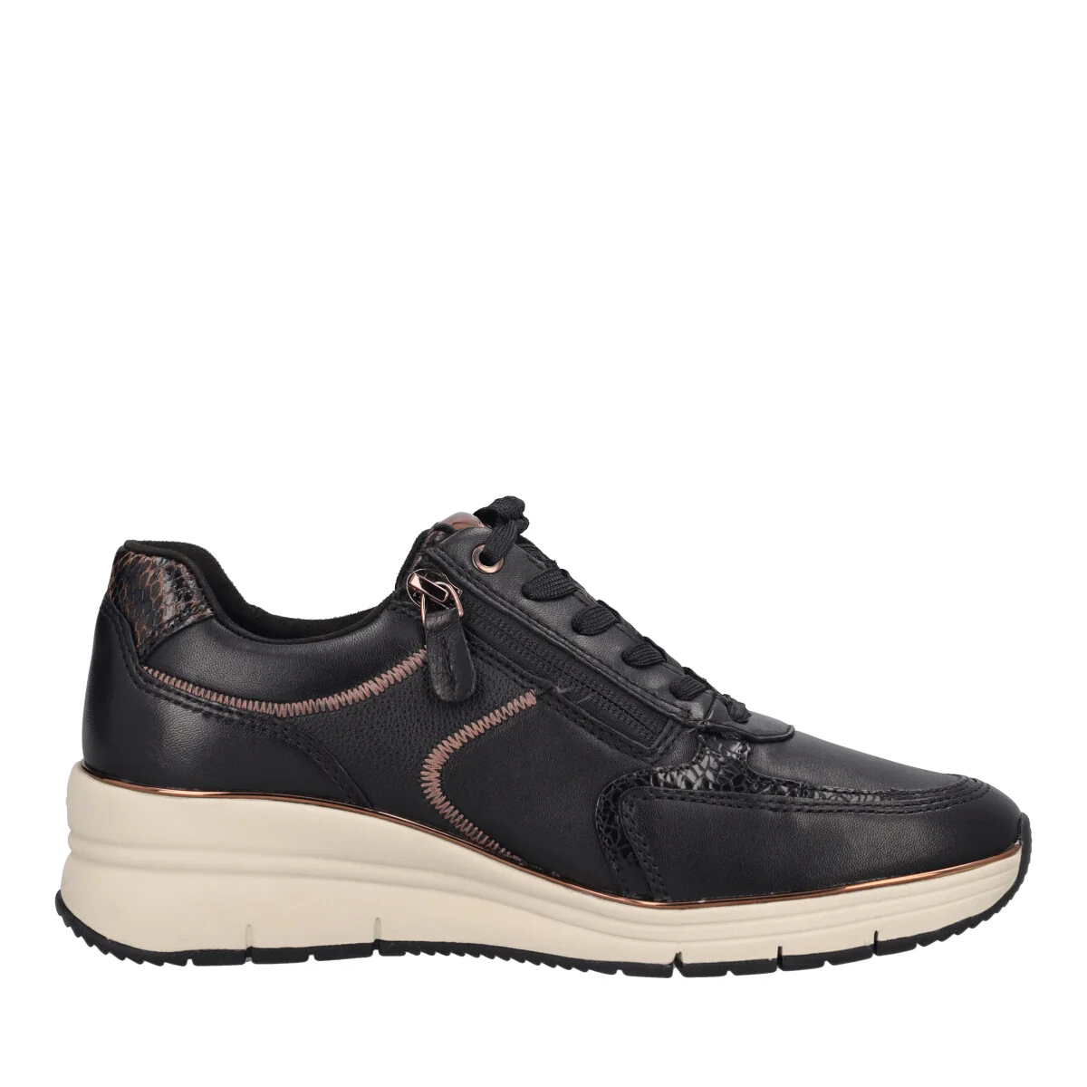 Stringare Sneakers Donna Nere in pelle - Image 2