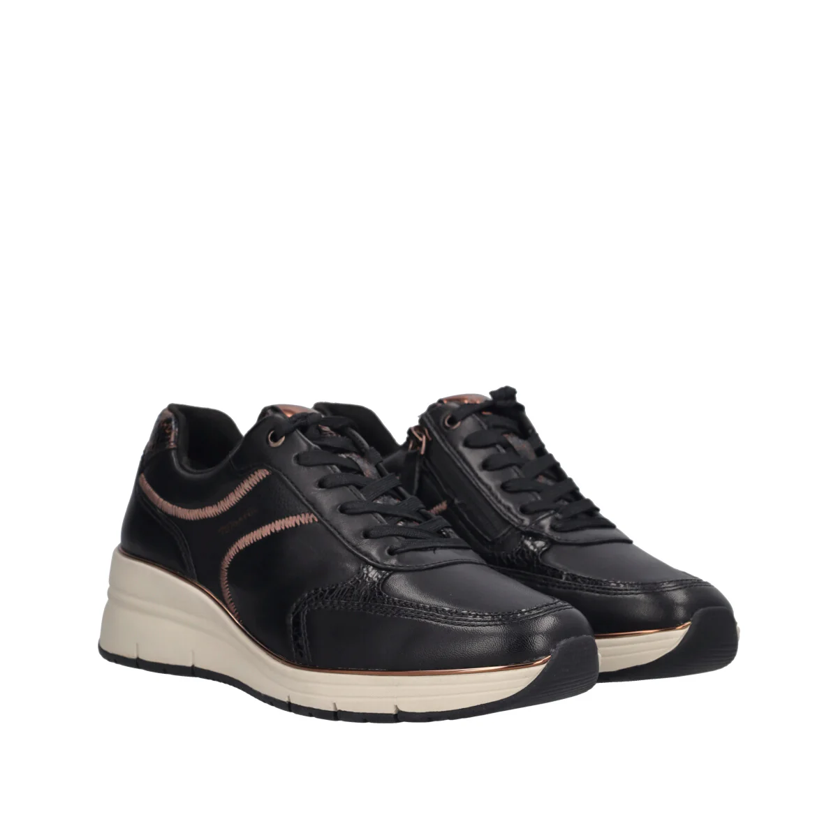Stringare Sneakers Donna Nere in pelle - Image 3