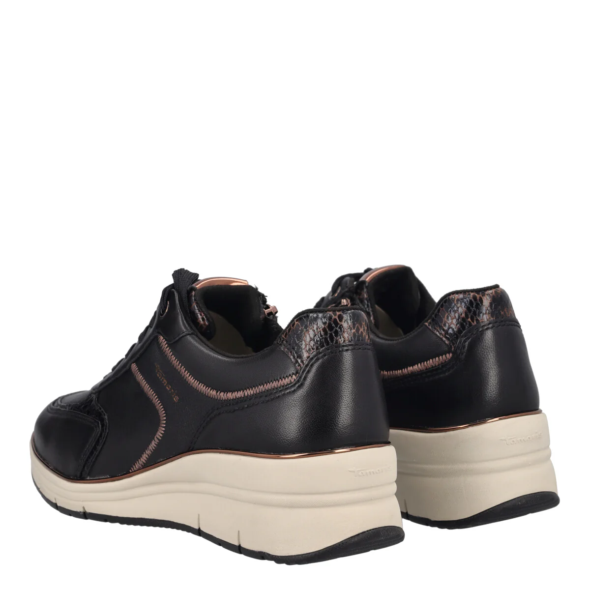 Stringare Sneakers Donna Nere in pelle - Image 4