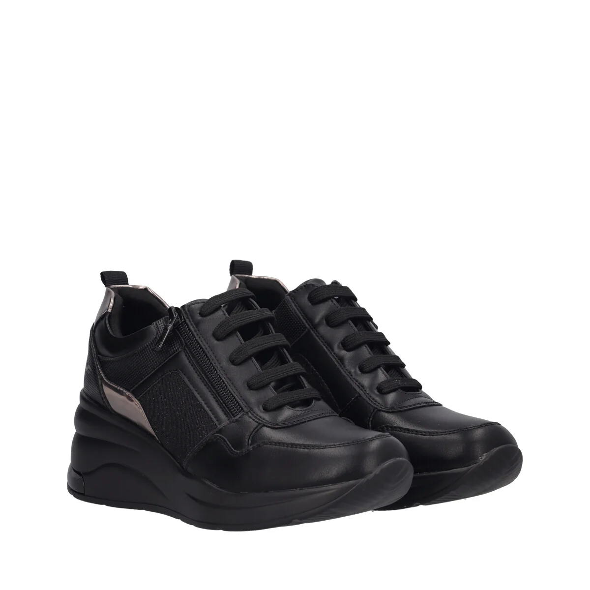Stringate con Zeppa Donna Nere - Image 3