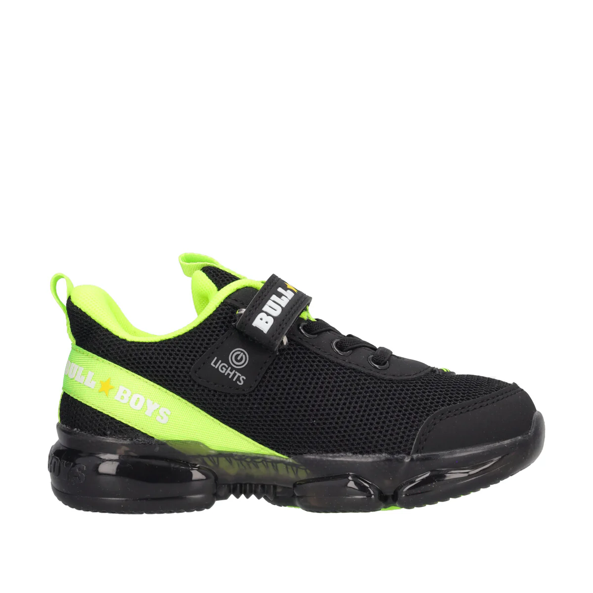 T-REX Sneakers Bambino Nere e Giallo Fluo con Luci - Image 2