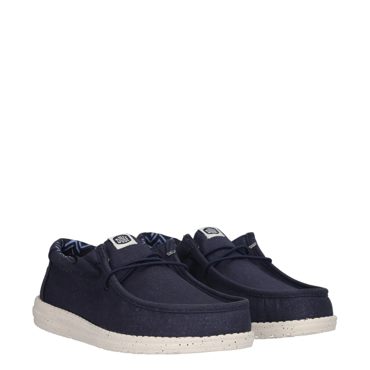 WALLY STRETCH CANVAS Mocassini Slip-on Blu - Image 3