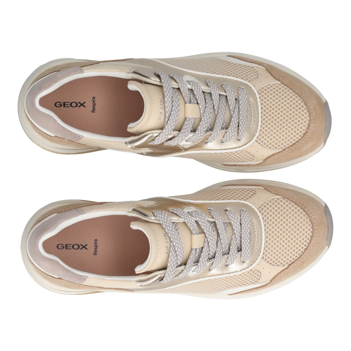ZARVIA Sneakers Donna Oro e Beige - Image 5